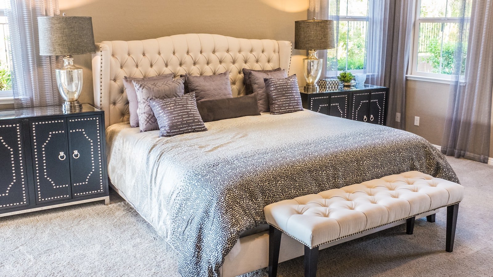 Cool airy bedroom with morning light for hot sleepers