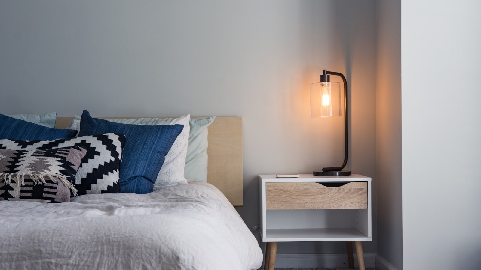 Spacious bedroom with sturdy queen bed